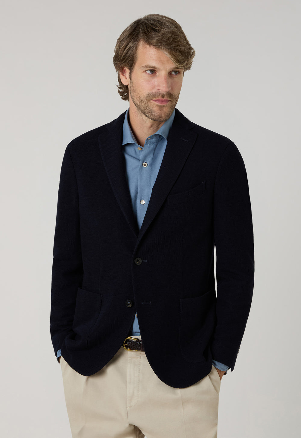 Blue Knitted Jersey K-Jacket