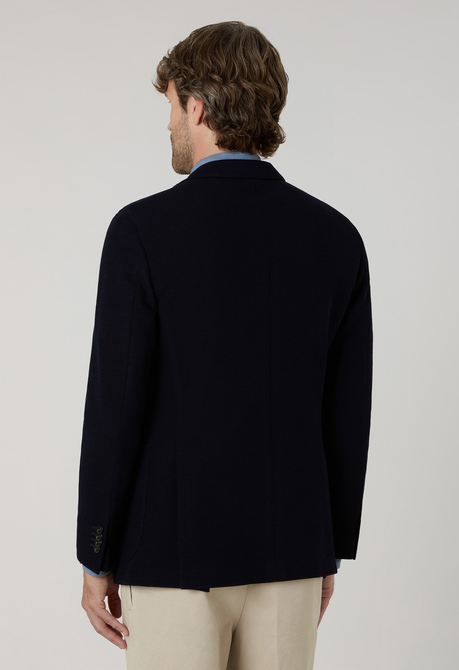 Dunkelblaue K-Jacket aus Strickjersey