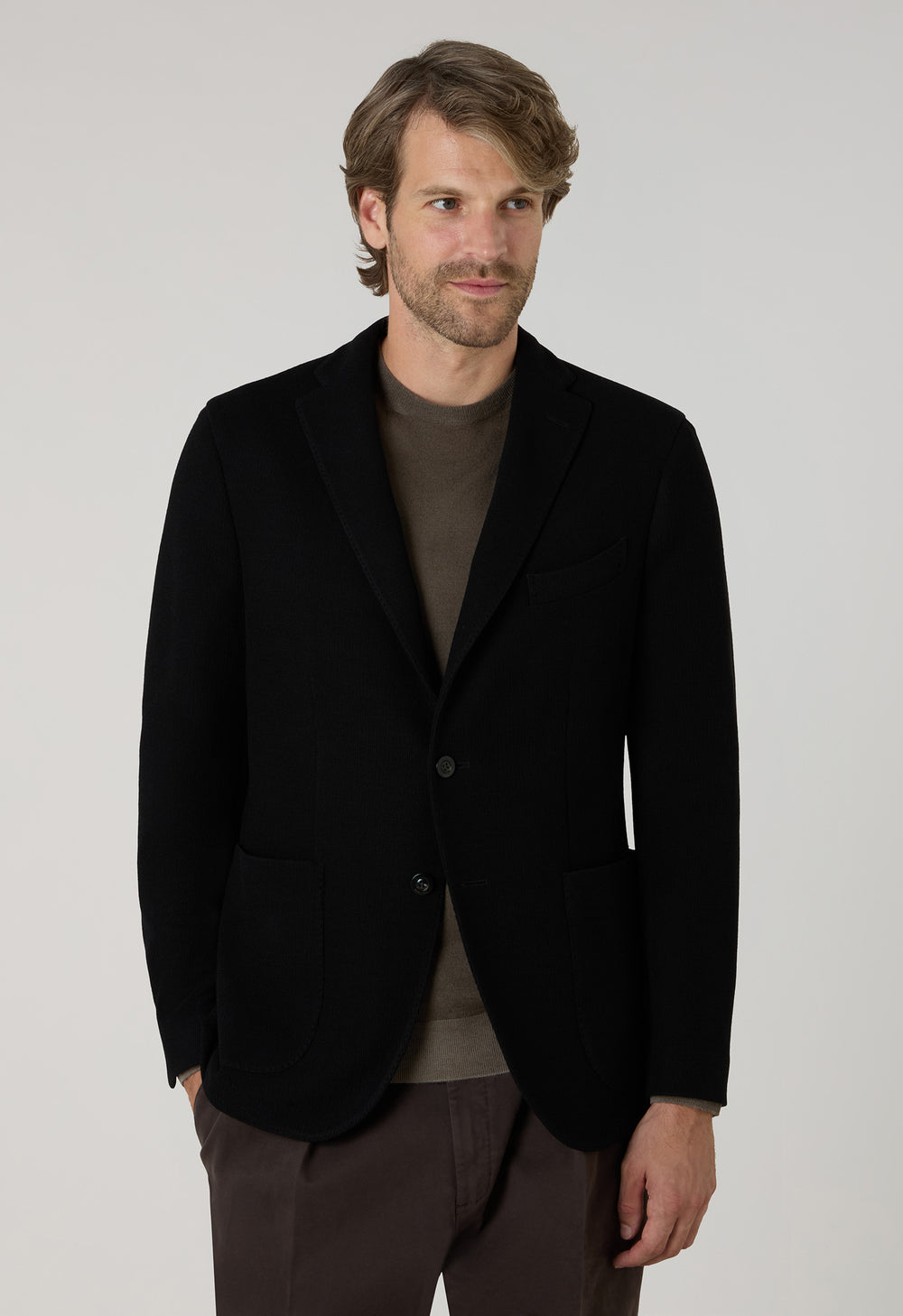 Schwarze K-Jacket aus Strickjersey