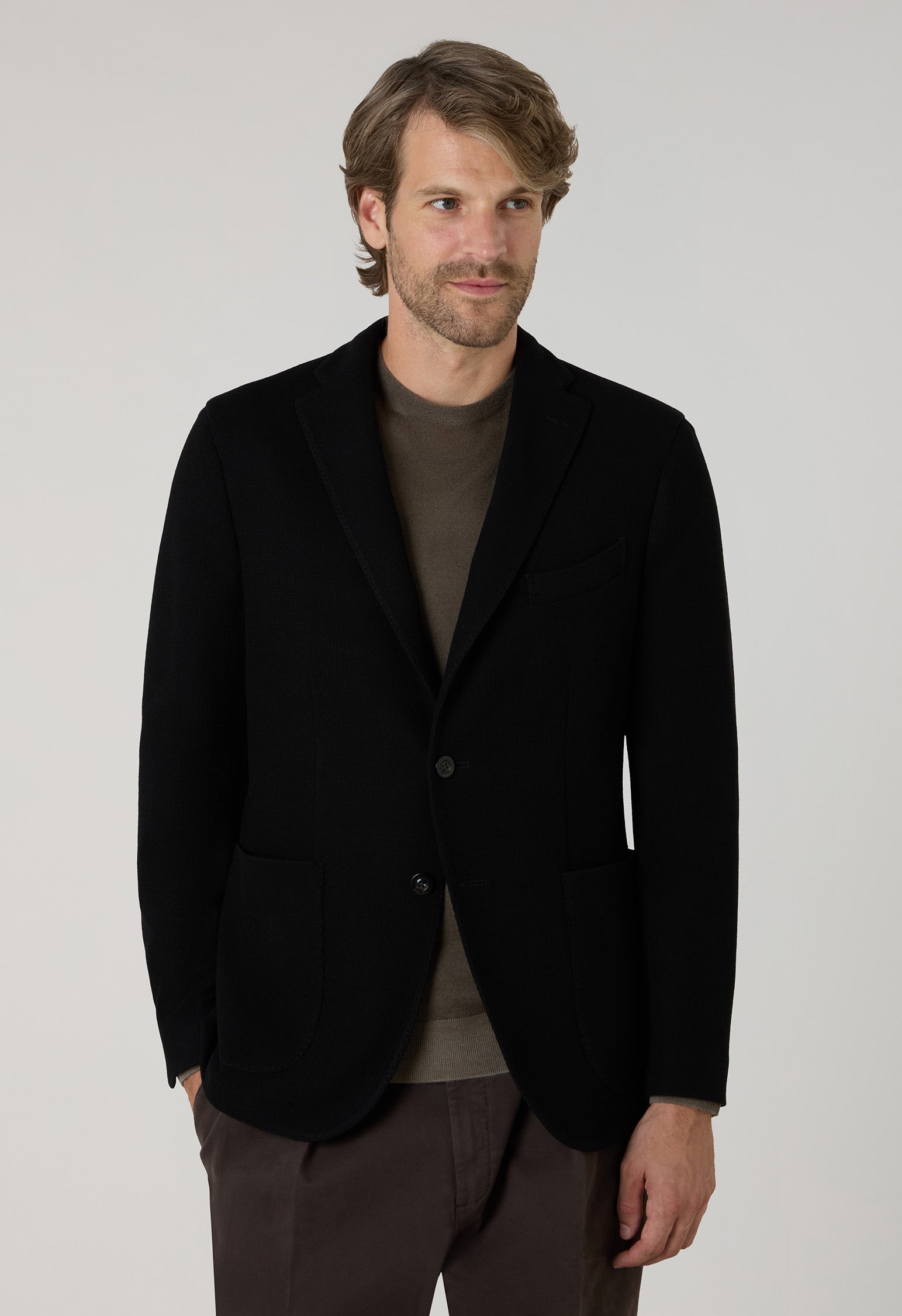 Schwarze K-Jacket aus Strickjersey