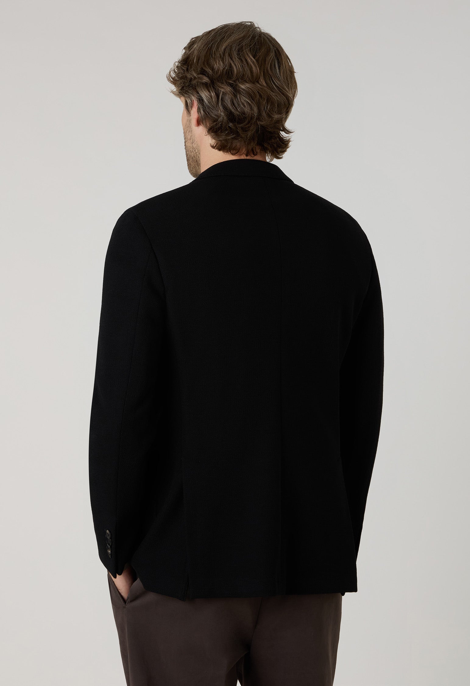 Schwarze K-Jacket aus Strickjersey
