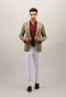 Beiges Chevron-K-Jacket aus Wolle und Seide