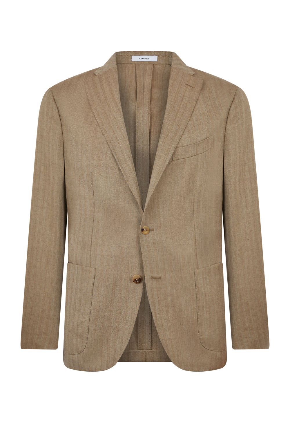 Beiges Chevron-K-Jacket aus Wolle und Seide