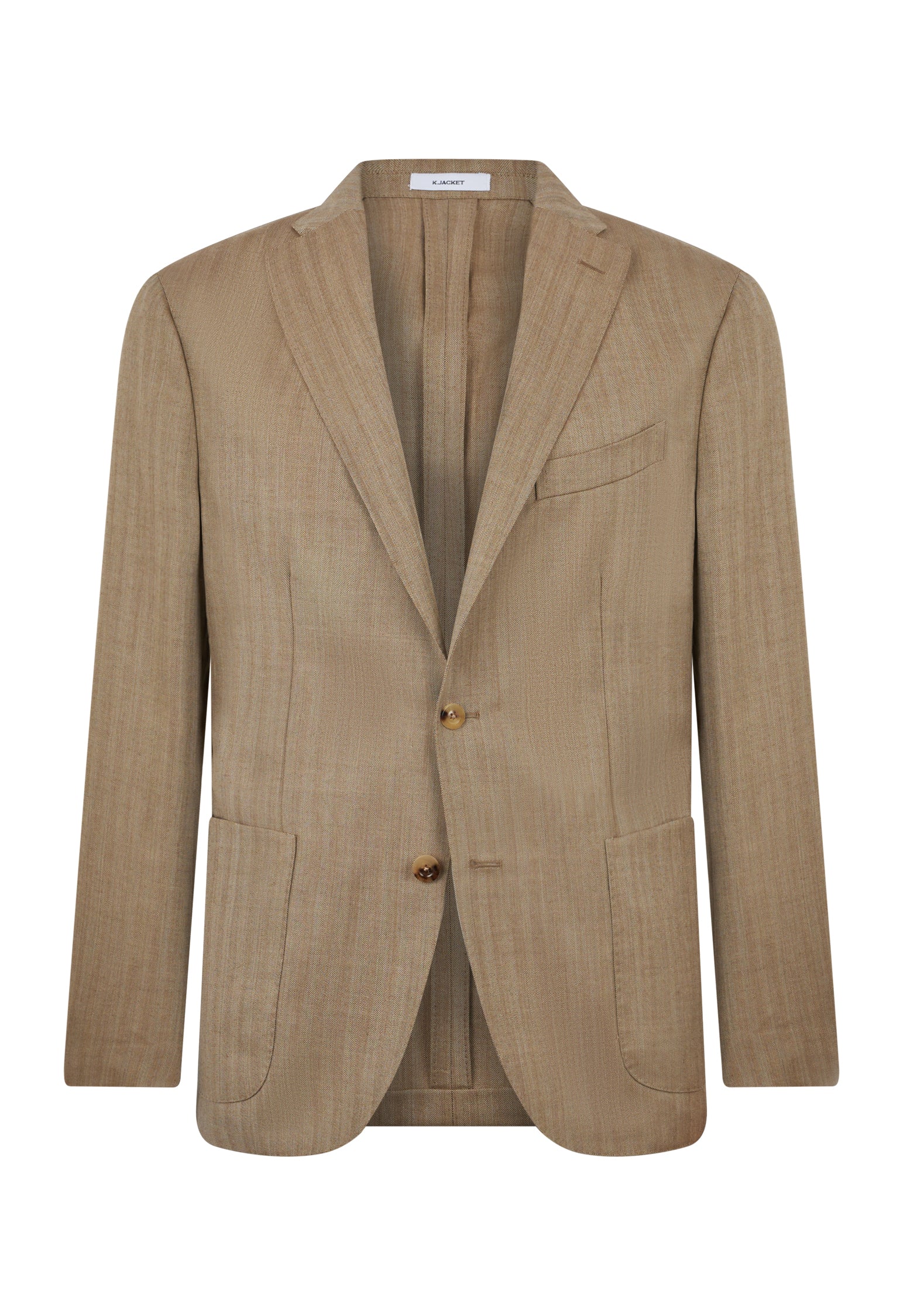 Beiges Chevron-K-Jacket aus Wolle und Seide