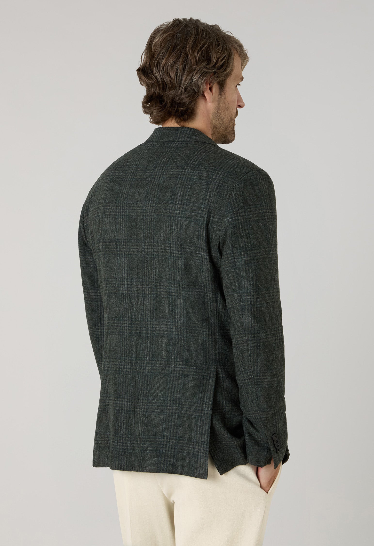 Green soft Flannel Prince of Wales K-Jacket