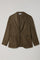 Brown Garment Dyed Wool Herringbone K-Jacket
