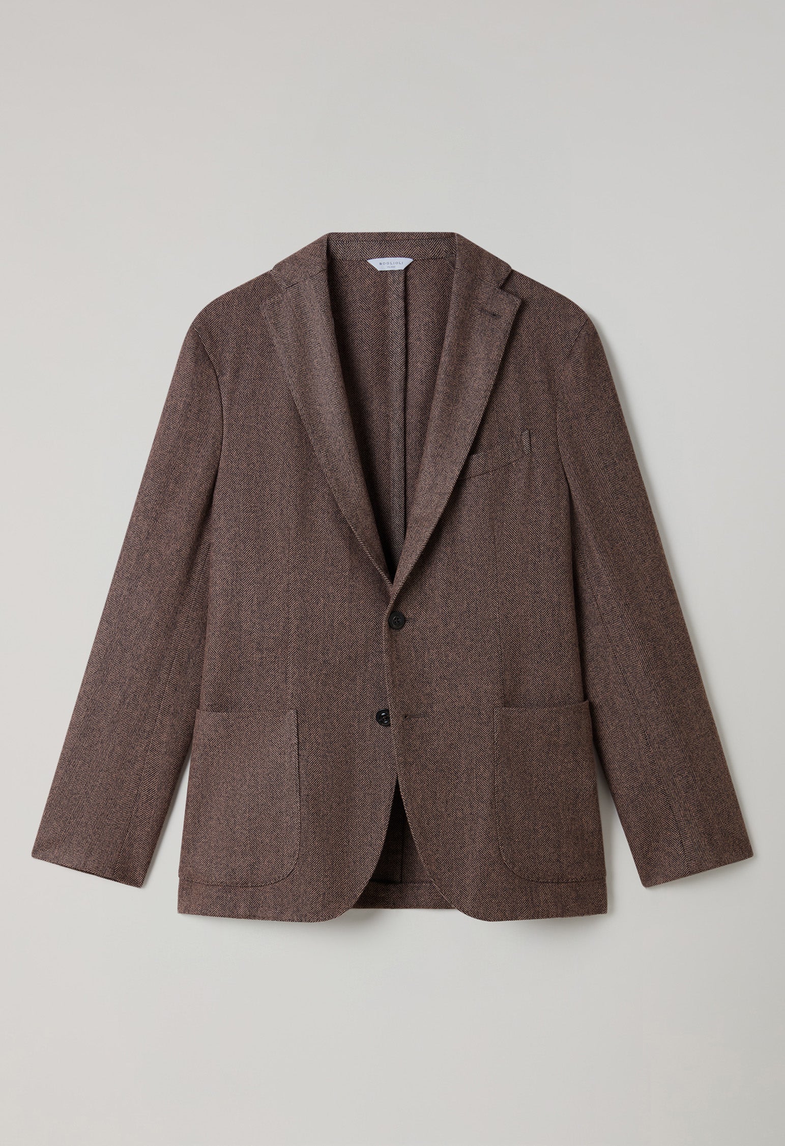 Mauve Garment Dyed Wool Herringbone K-Jacket