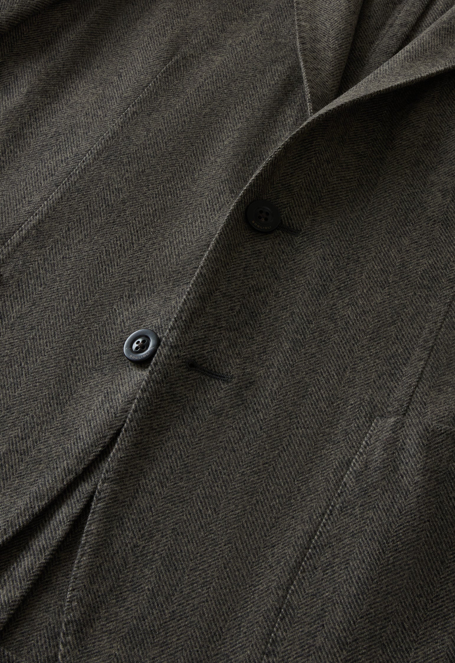 Taupe, stückgefärbte K-Jacket aus Wolle mit Fischgrätmuster