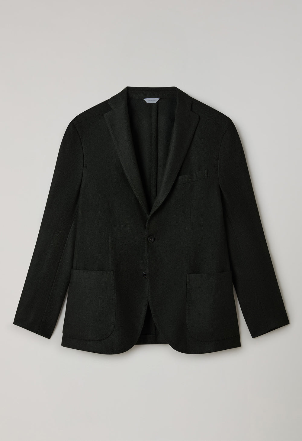Dark Green Garment Dyed Wool Herringbone K-Jacket
