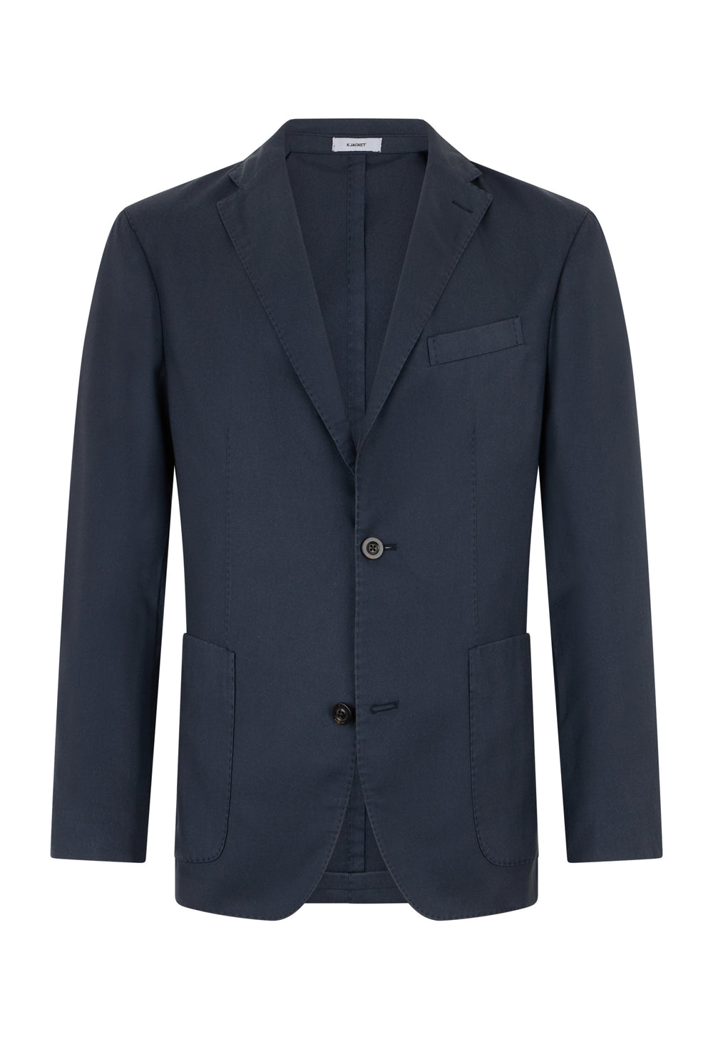 Blaue stückgefärbte K-Jacket aus Kaschmir-Seide