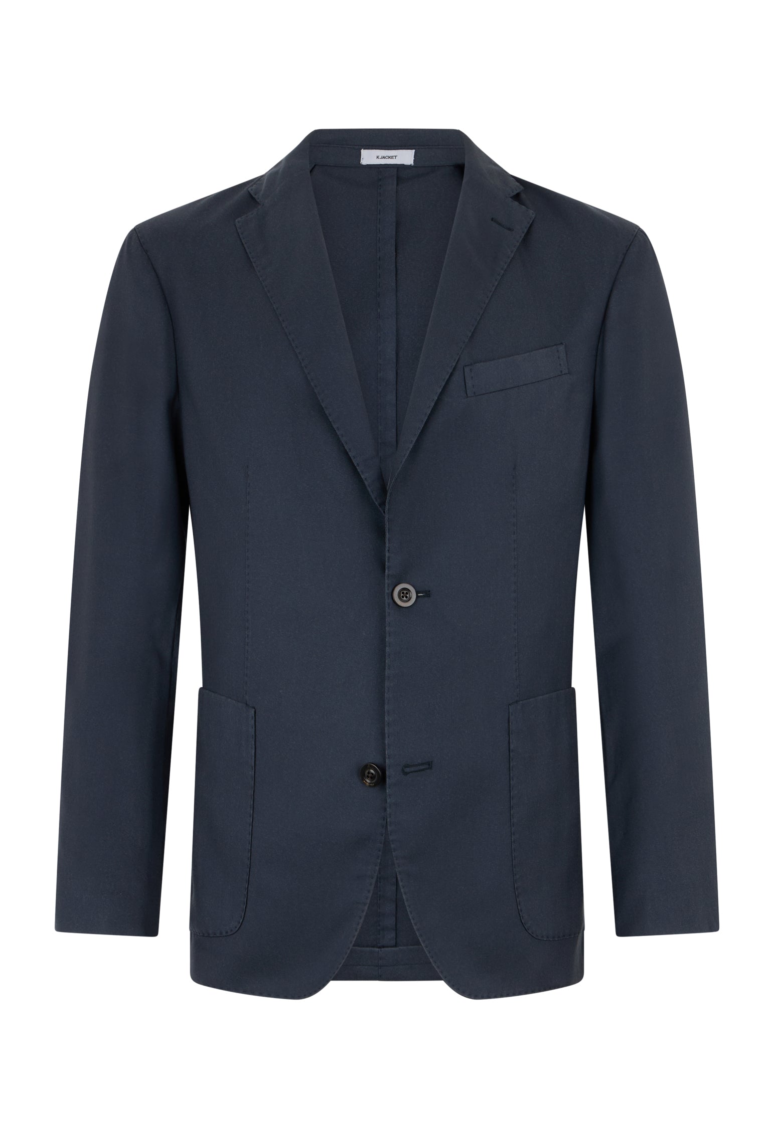 Blaue stückgefärbte K-Jacket aus Kaschmir-Seide