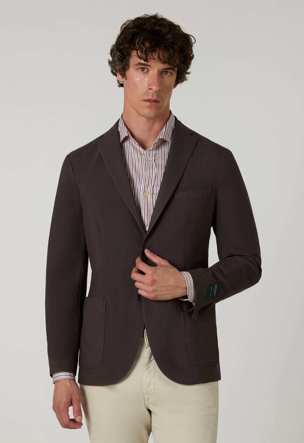 Braune K-Jacket aus High-Performance-Wolle
