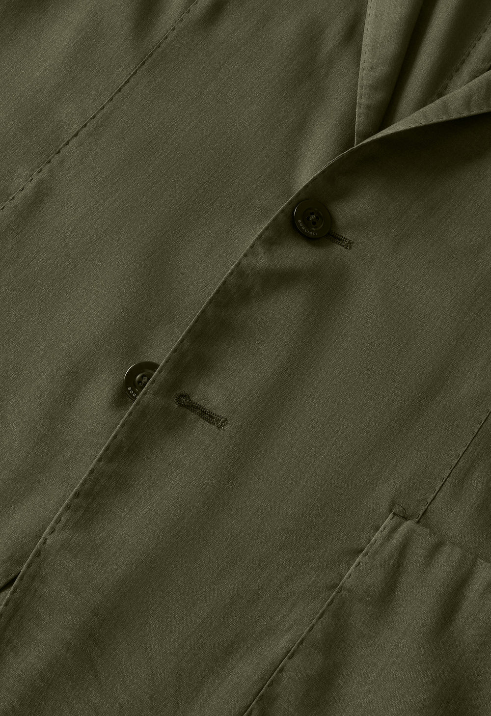 Grüne ultraleichte stückgefärbte K-Jacket aus Wolle-Seide