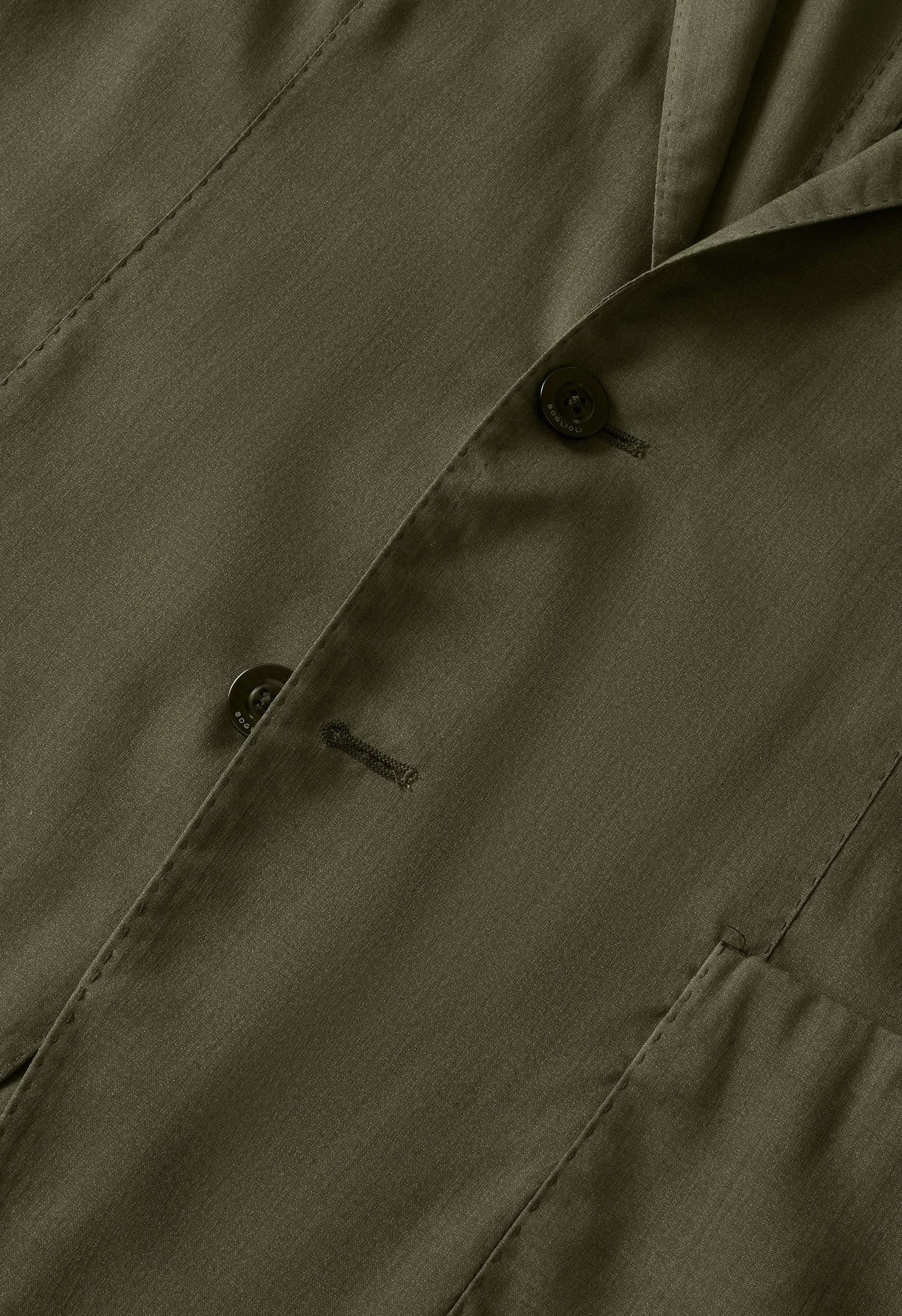 Grüne ultraleichte stückgefärbte K-Jacket aus Wolle-Seide