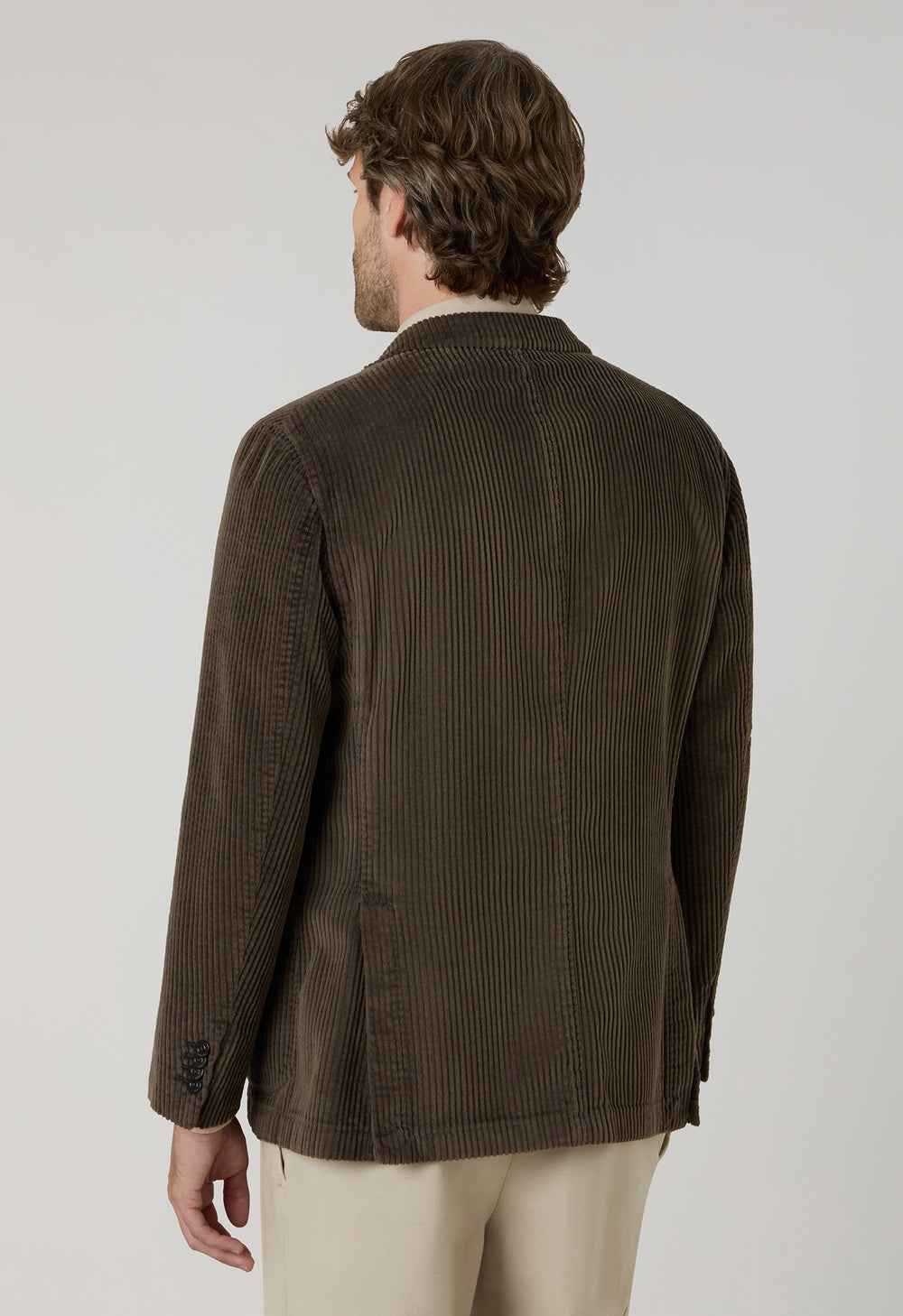 K-Jacket in velluto a costa larga tinto in capo khaki