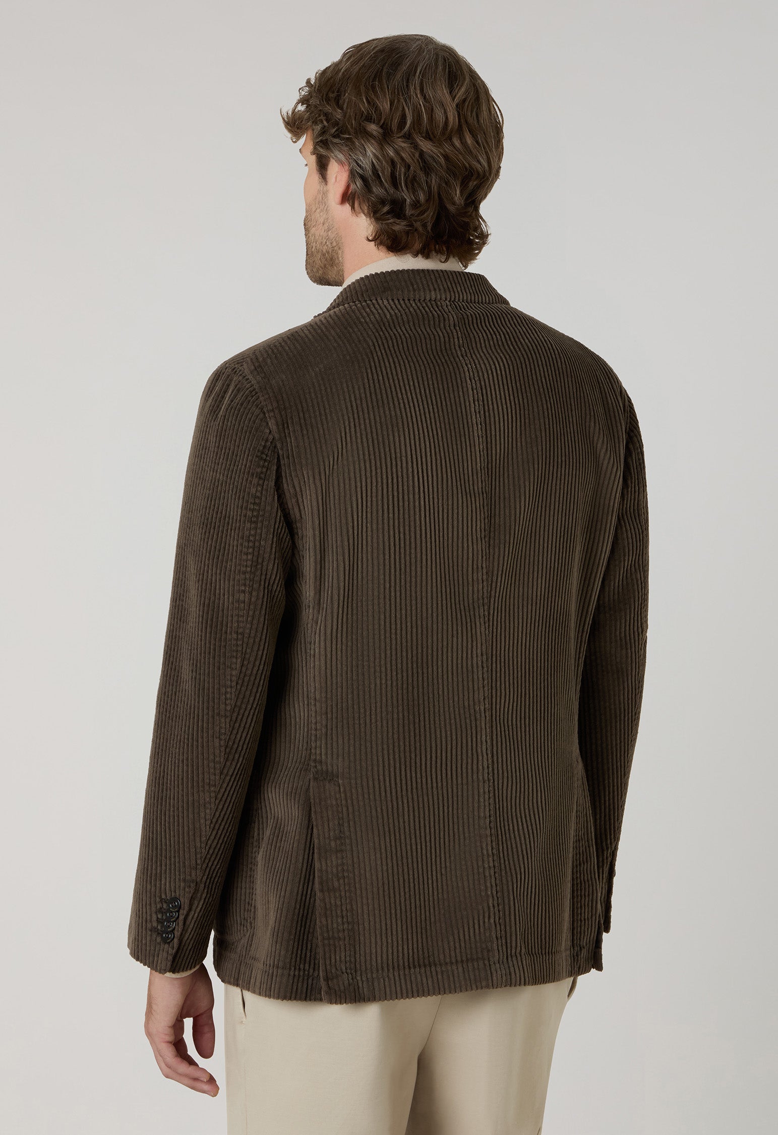 K-Jacket in velluto a costa larga tinto in capo khaki