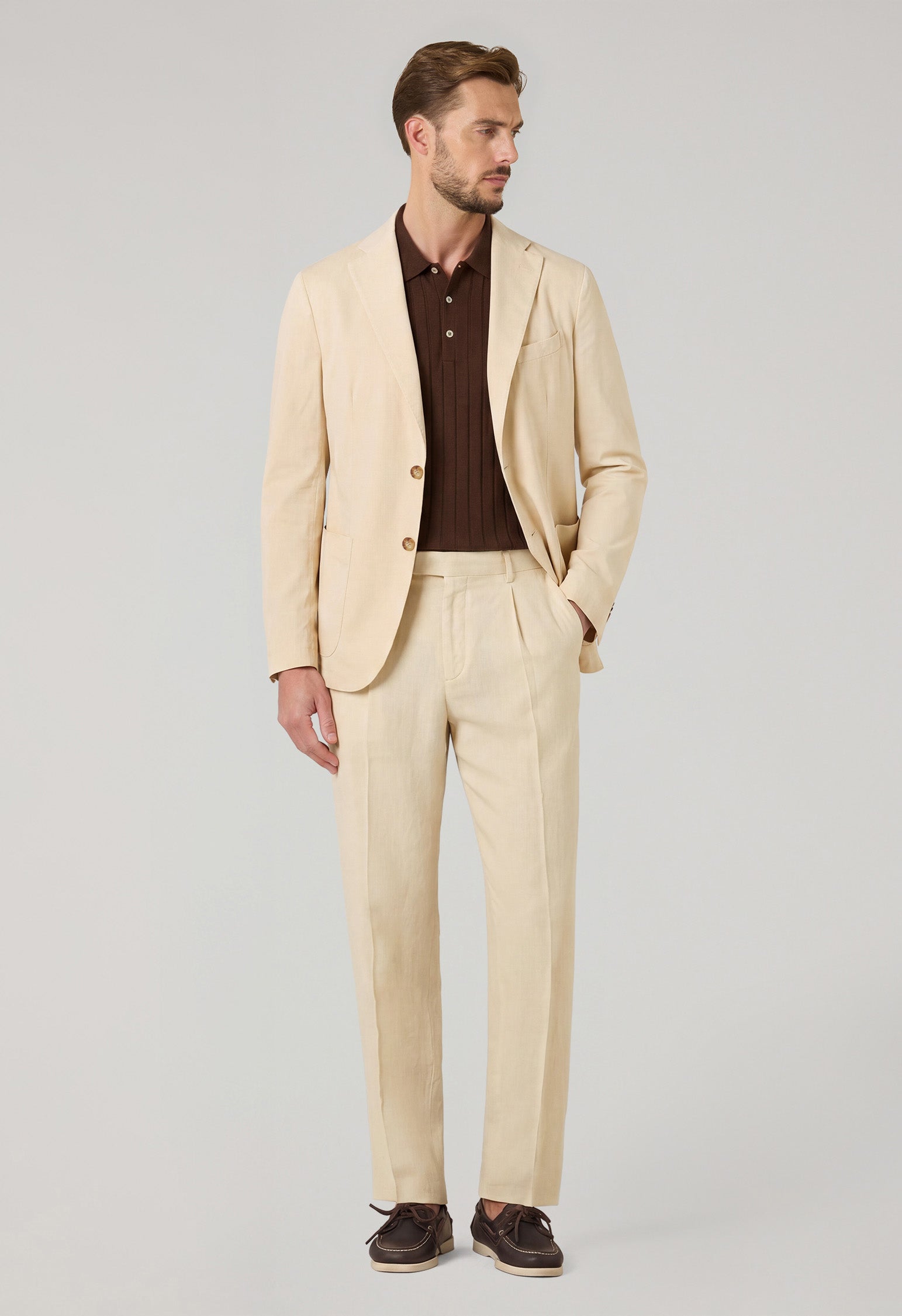 Cream Light Cotton Silk K-Suit