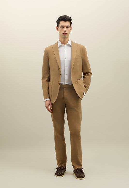 Light Brown Garment Dyed Light Popeline K-Suit