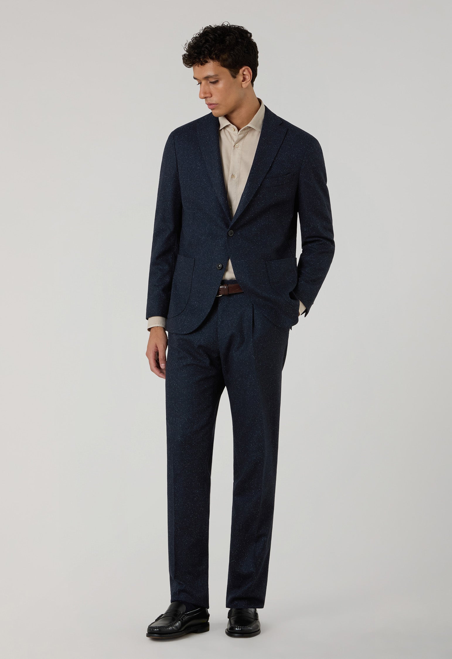 Blue blended Wool Silk K-Suit