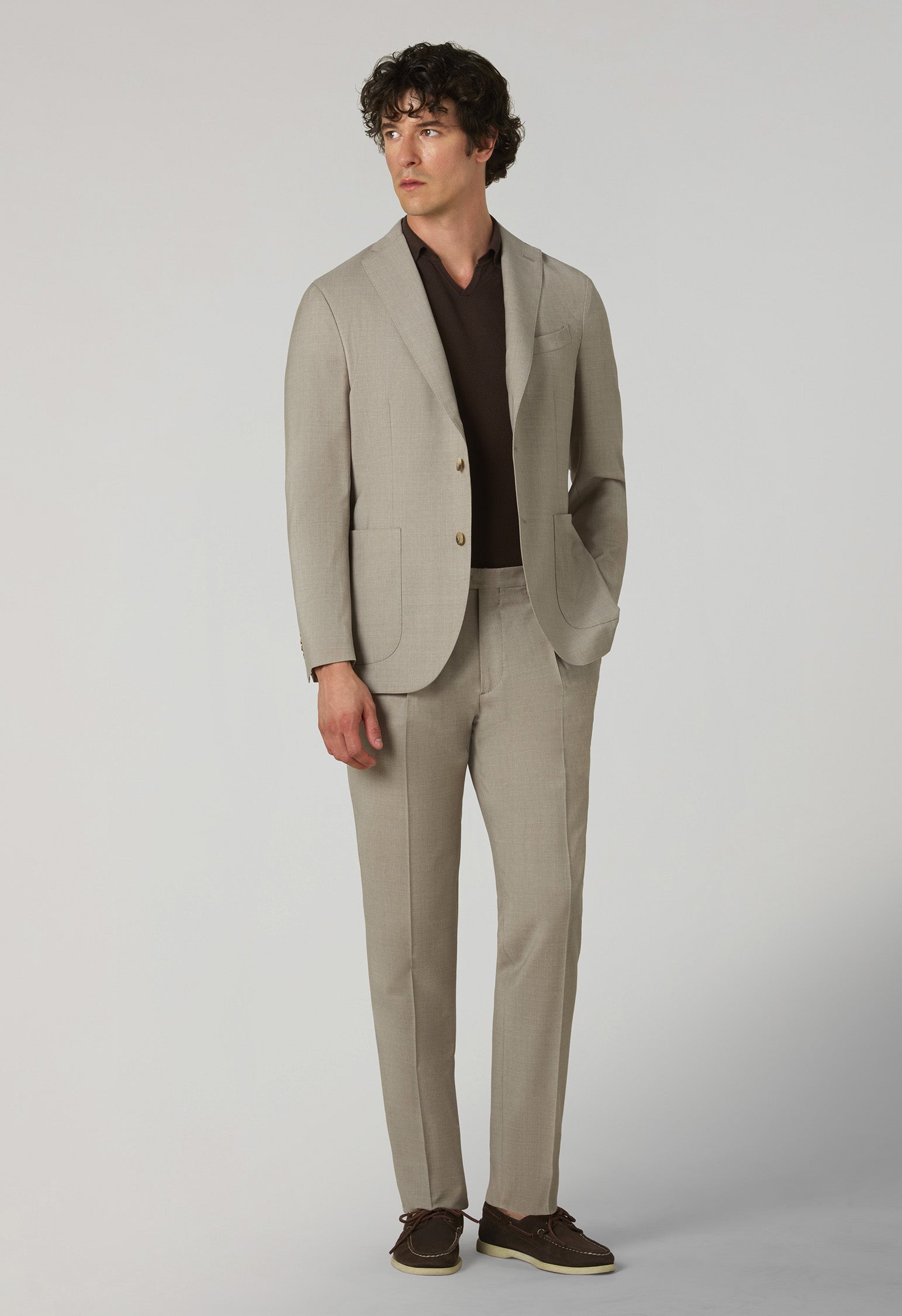 Beige Summer Wool K-Suit