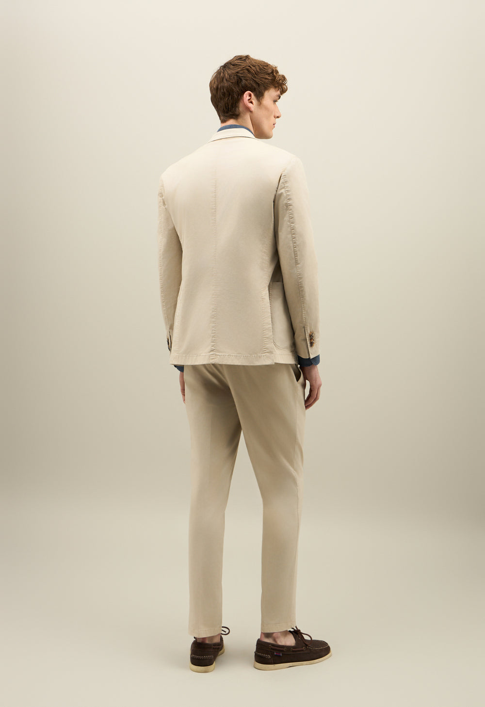 Beige Garment Dyed Cotton K-Suit