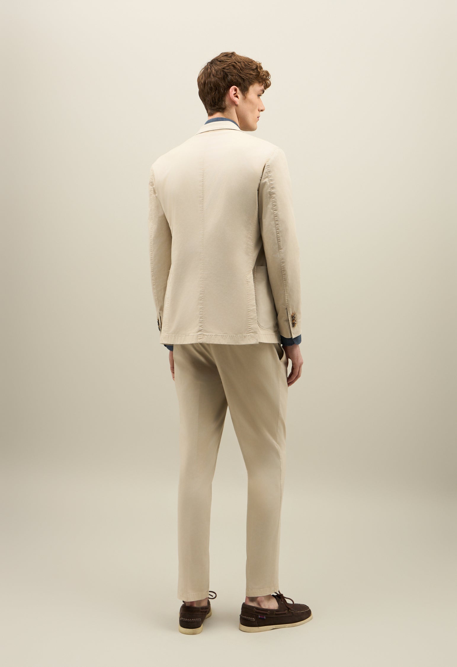 Beige Garment Dyed Cotton K-Suit