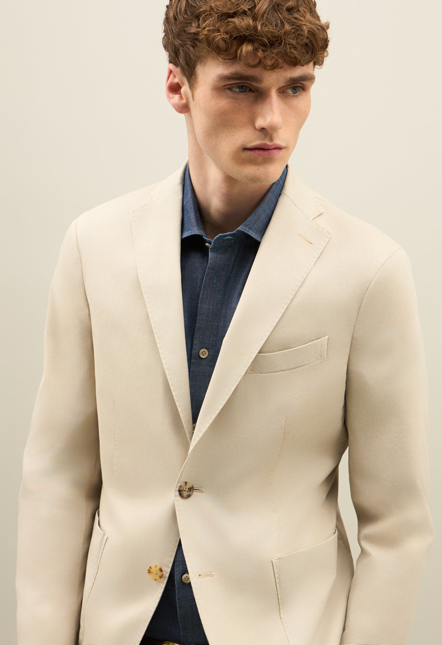 Beige Garment Dyed Cotton K-Suit