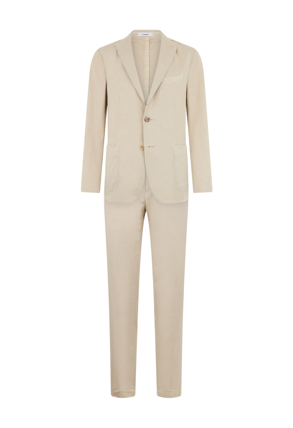 Beige Garment Dyed Cotton K-Suit