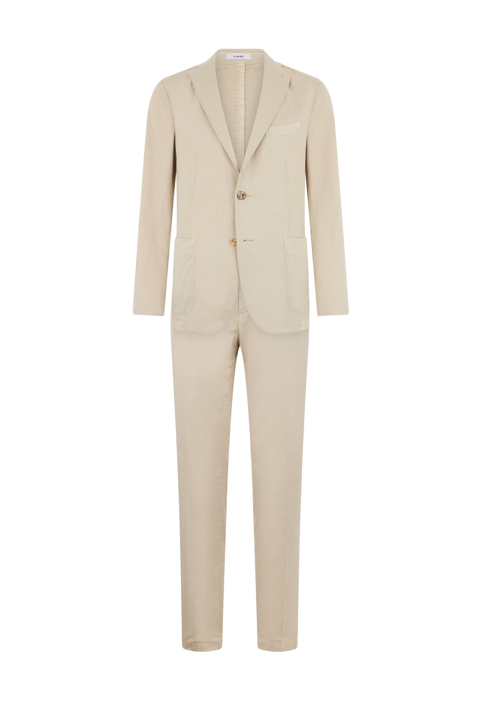 Beige Garment Dyed Cotton K-Suit