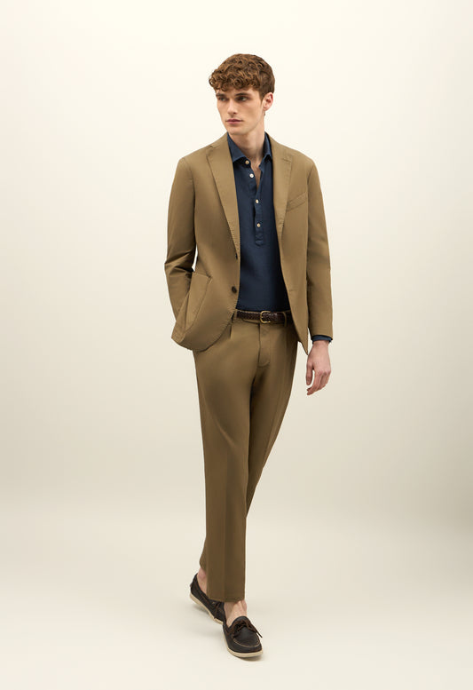 Brown Garment Dyed Cotton K-Suit