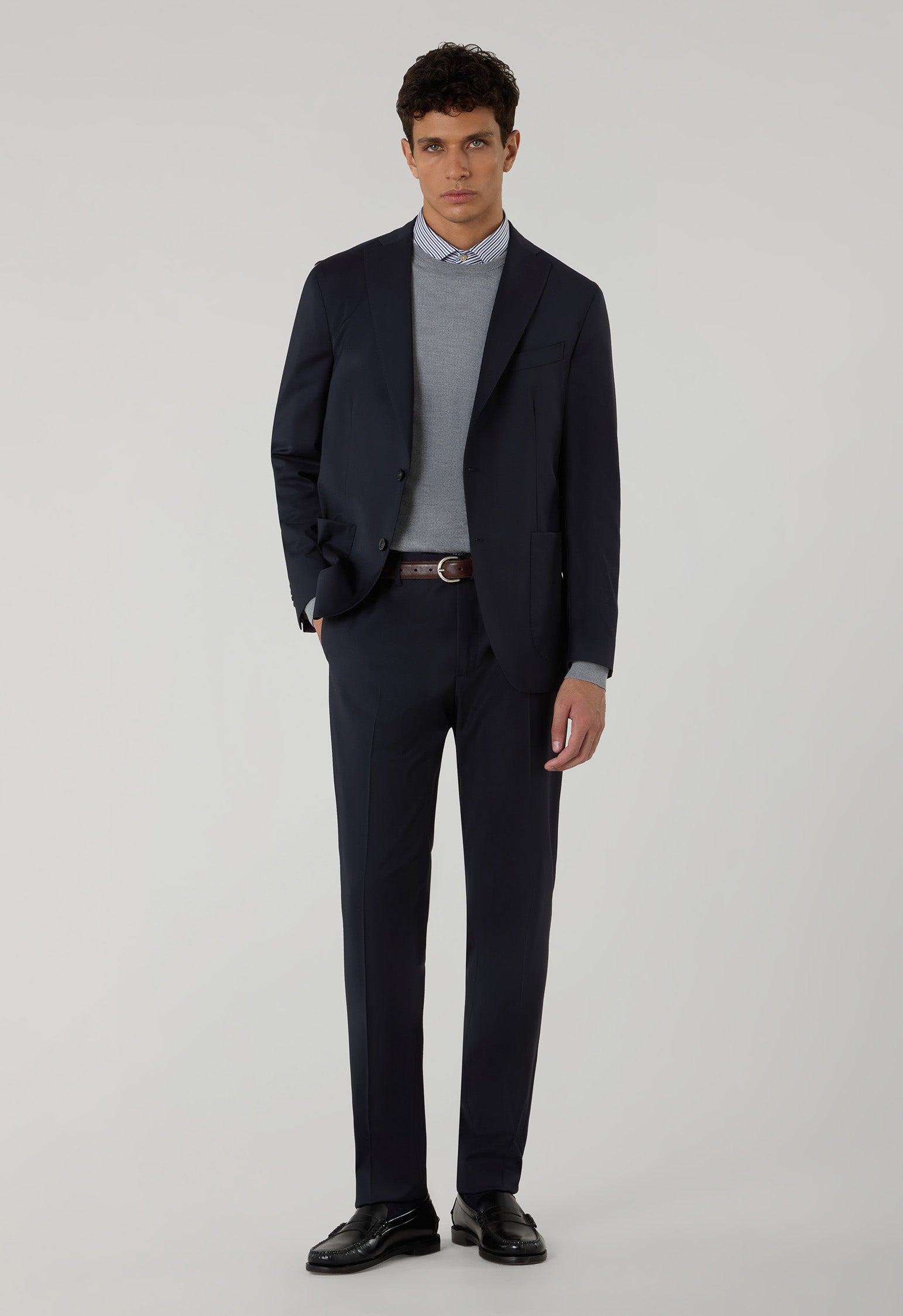 Abito K-Jacket in lana stretch leggera blu