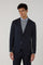 Dunkelblauer K-Jacket-Anzug aus leichter Stretchwolle