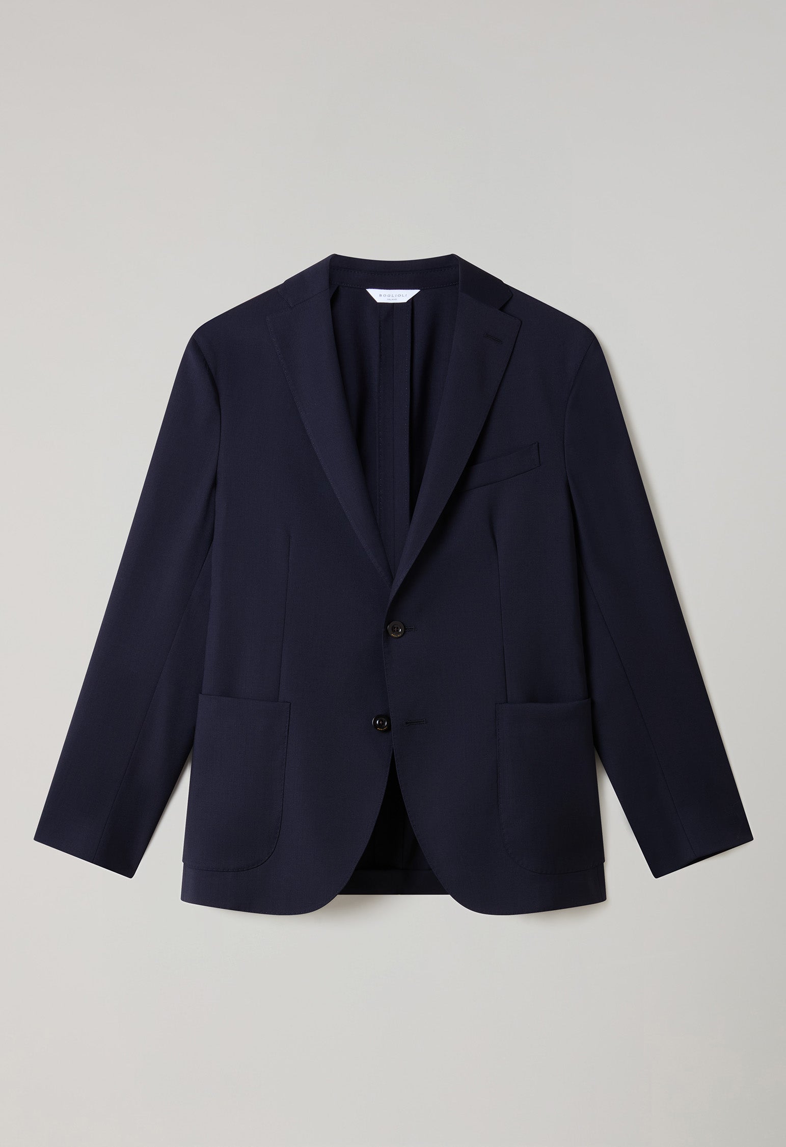 Dunkelblauer K-Jacket-Anzug aus leichter Stretchwolle