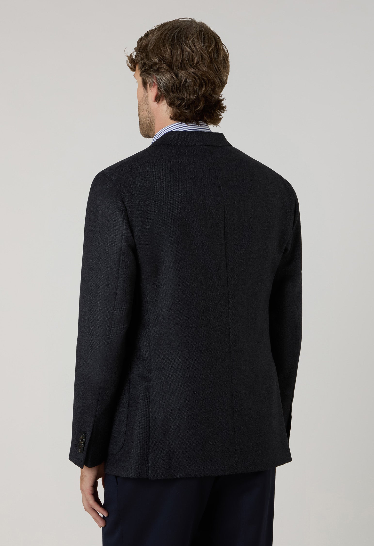 K-Jacket in lana Hopsack grigia scura