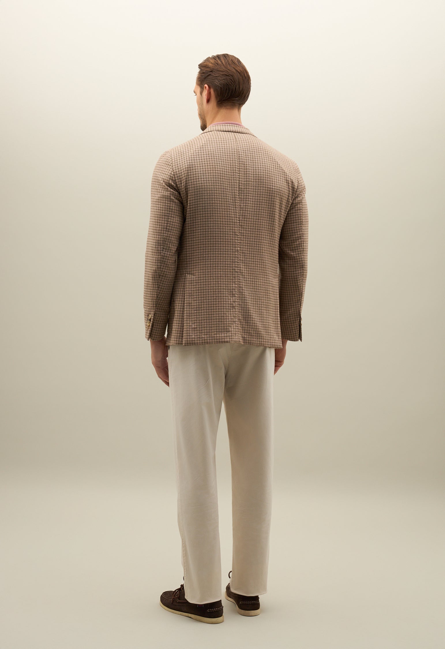 Beiges K-Jacket aus Wolle-Seiden-Oxford