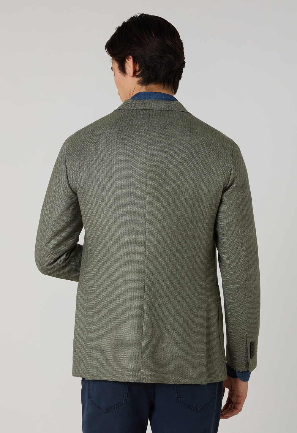 K-Jacket in lana con micro-struttura verde