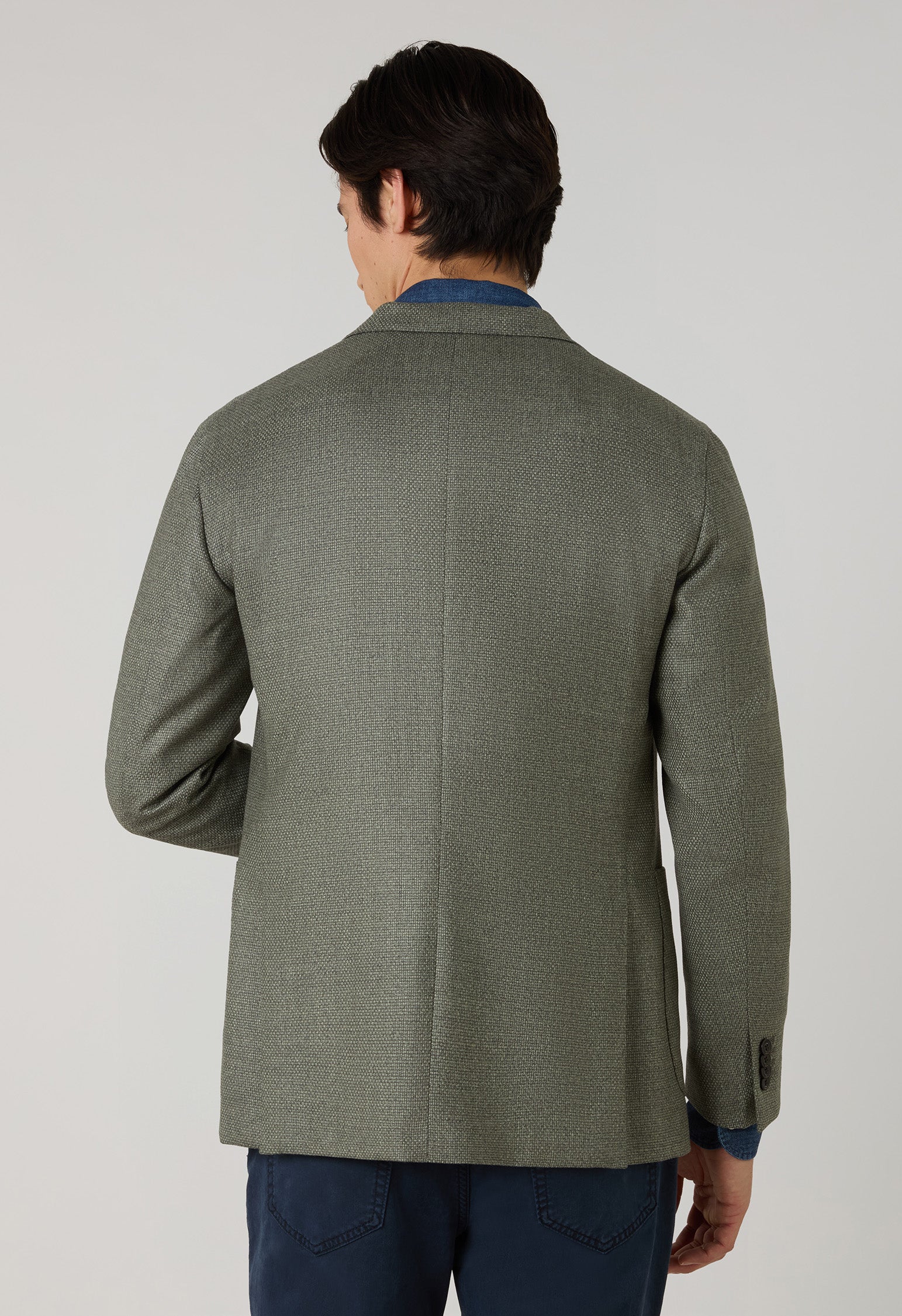 K-Jacket in lana con micro-struttura verde
