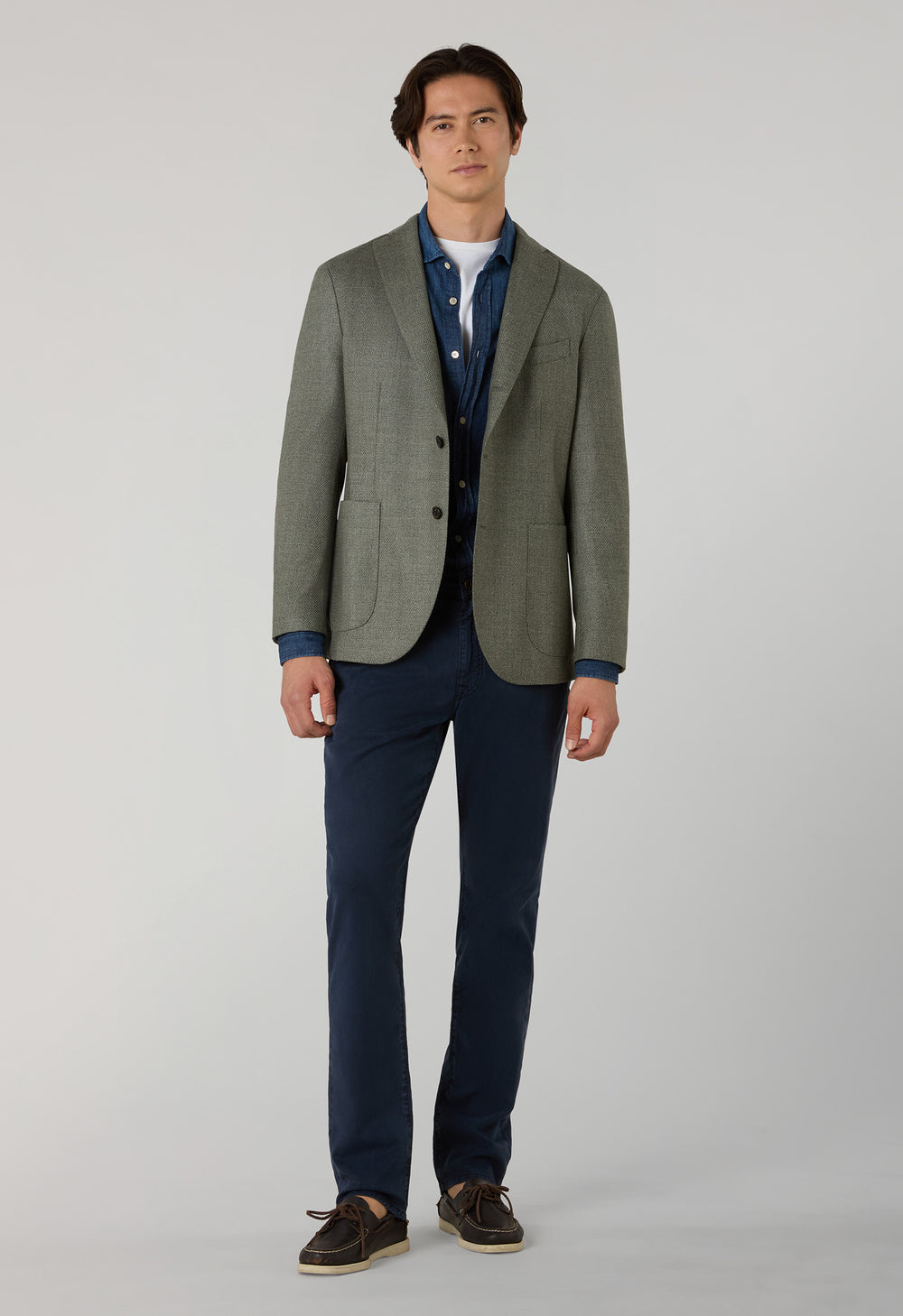K-Jacket in lana con micro-struttura verde