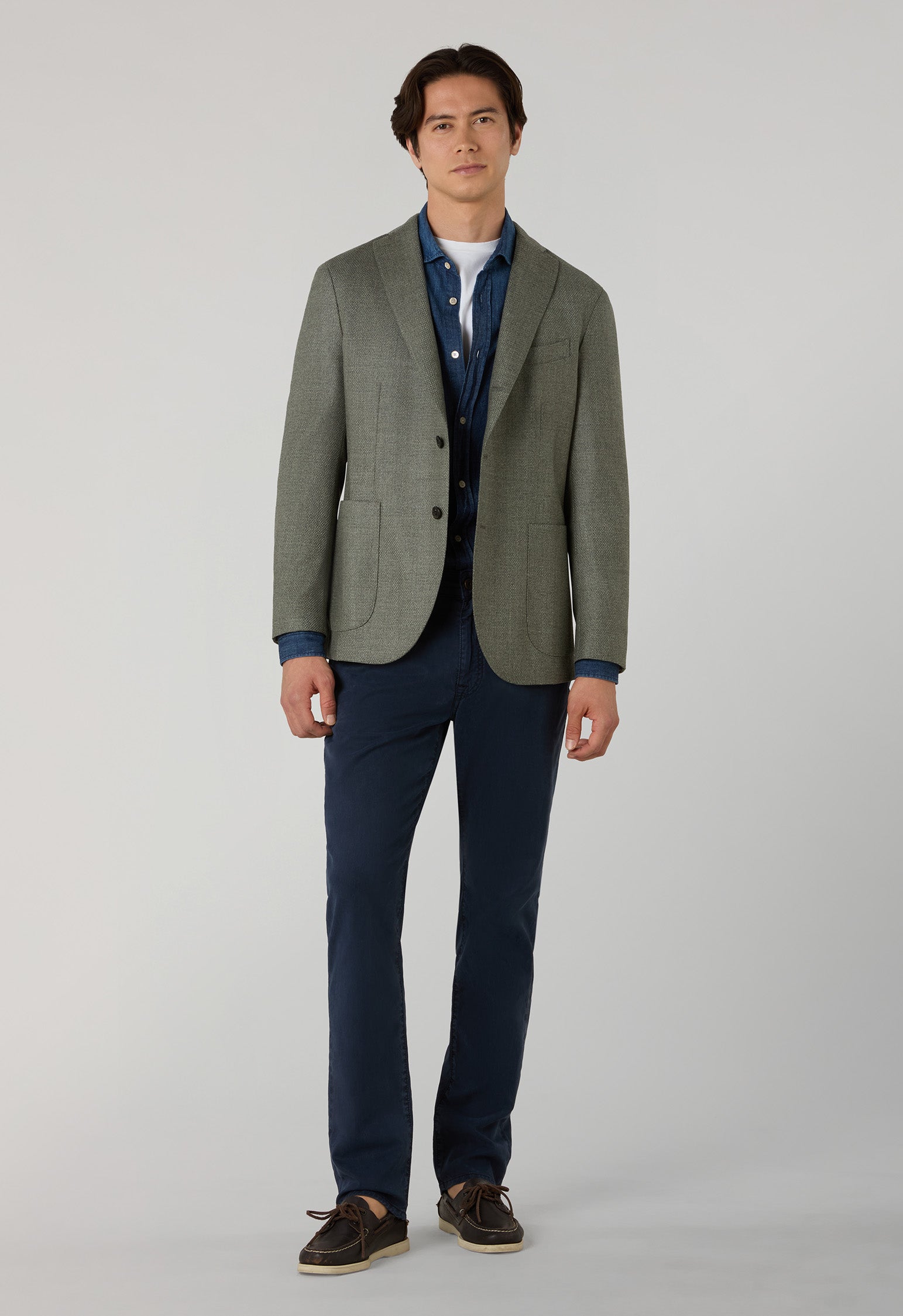 K-Jacket in lana con micro-struttura verde
