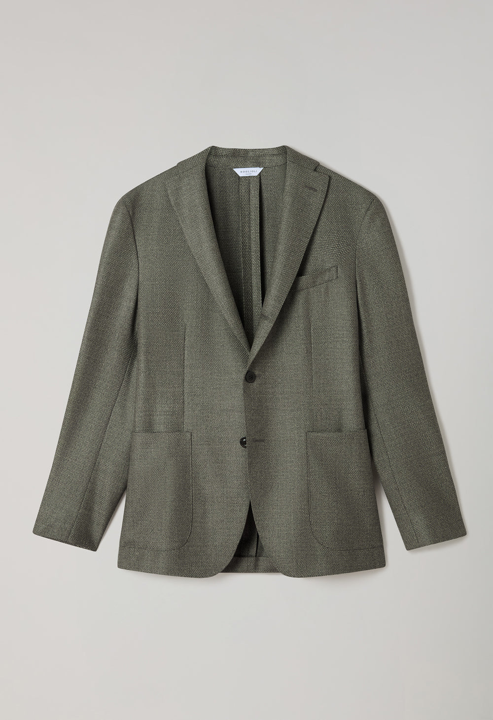 K-Jacket in lana con micro-struttura verde