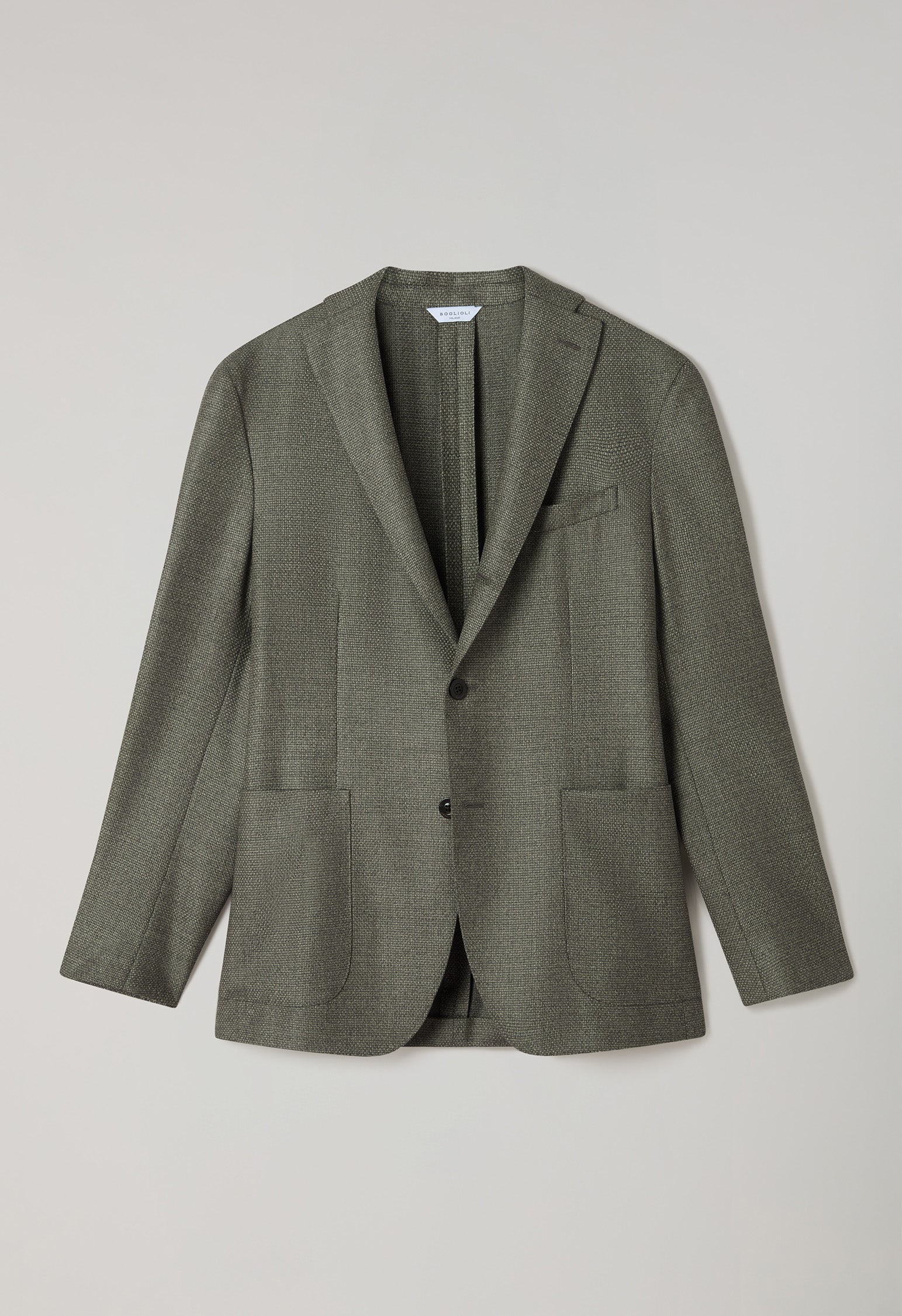 K-Jacket in lana con micro-struttura verde