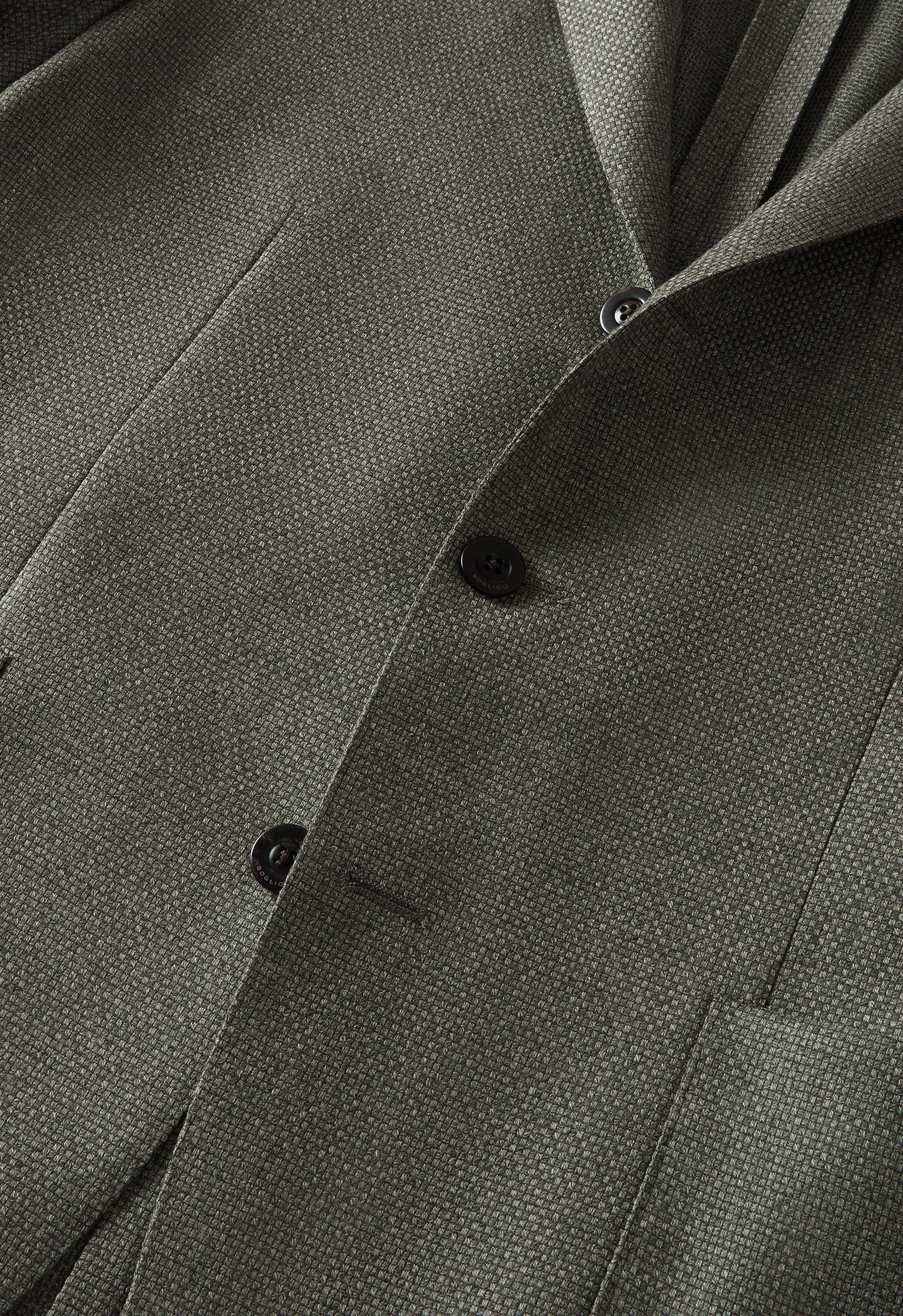 K-Jacket in lana con micro-struttura verde