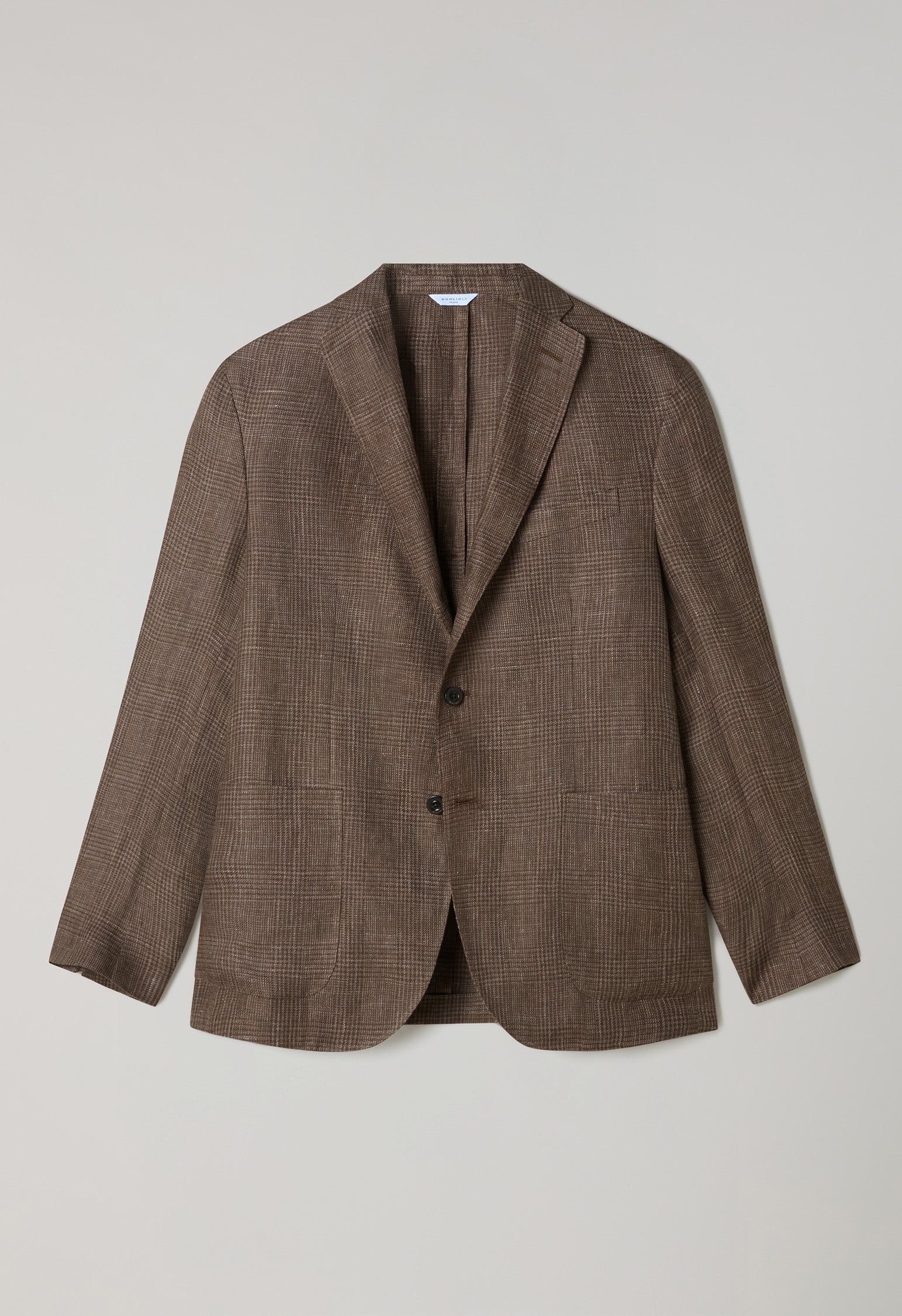 Brown Linen Prince of Wales K-Jacket