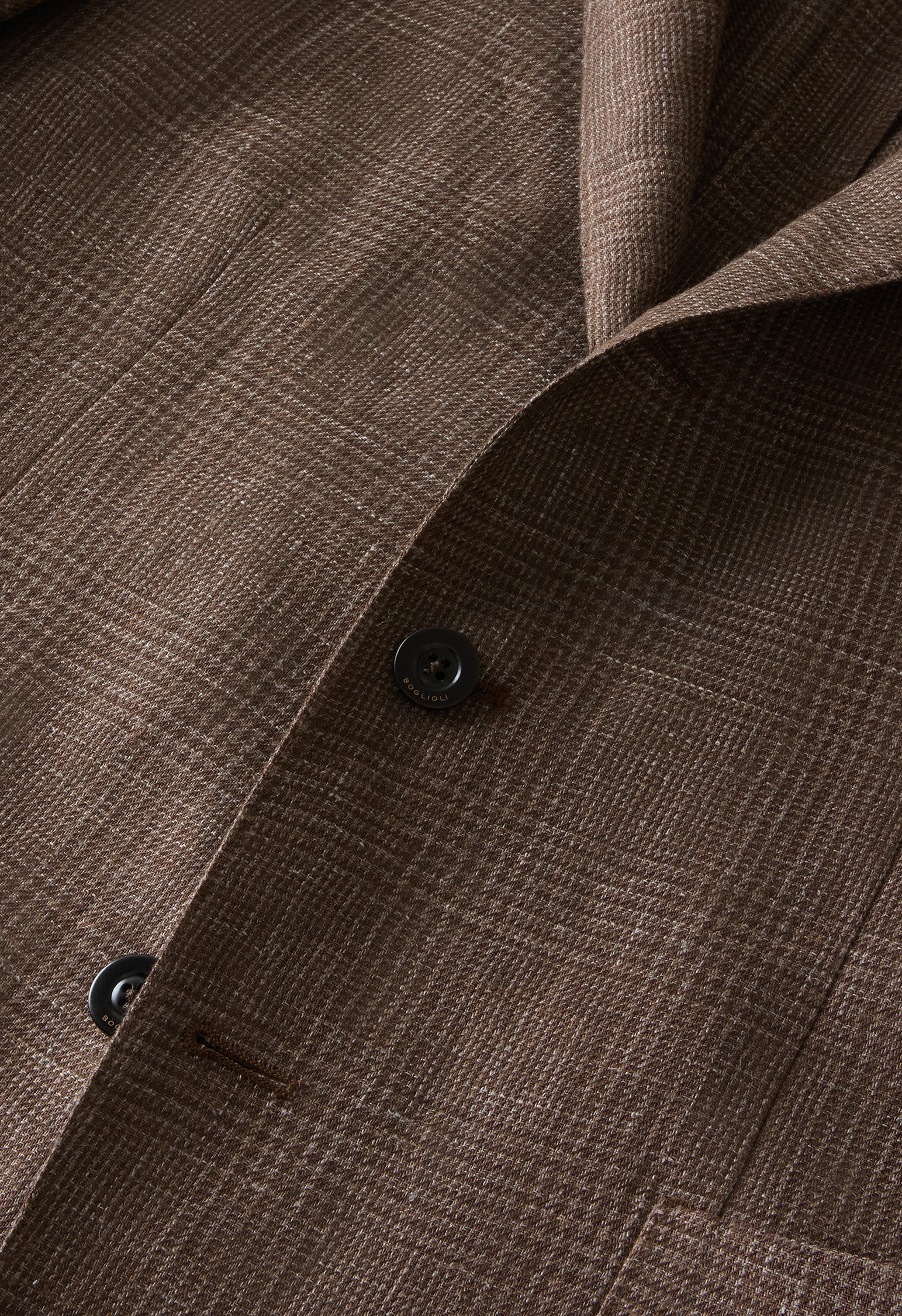 Brown Linen Prince of Wales K-Jacket