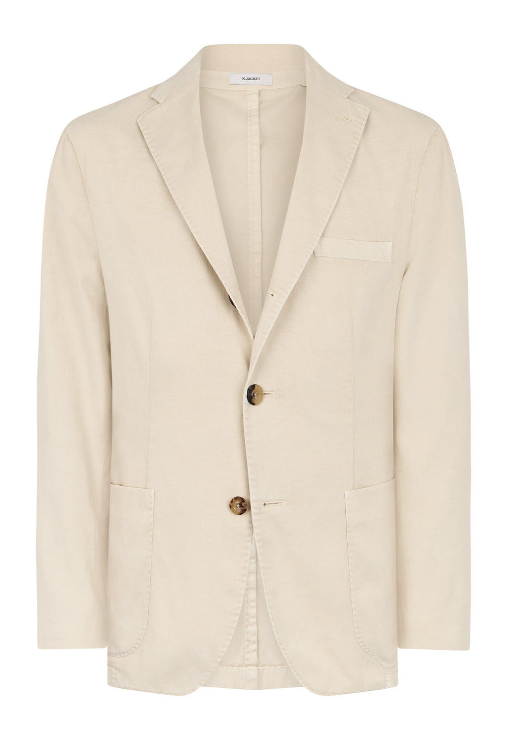 Warmweiße K-Jacket aus Stretch-Woll-Pikee 