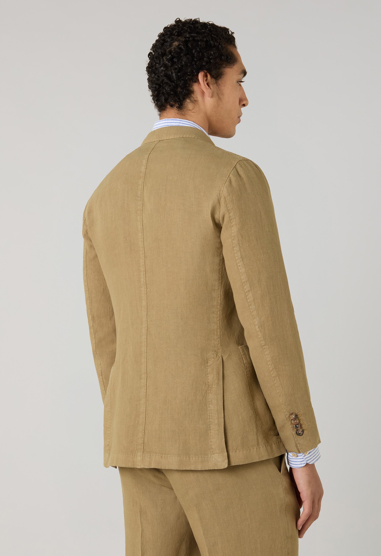 K-Jacket in lino tinto in capo cammello