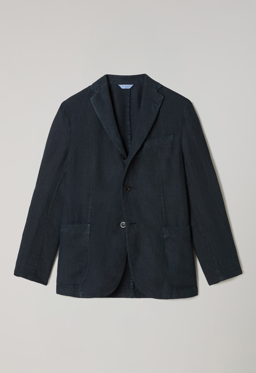 Blue Garment Dyed Linen K-Jacket