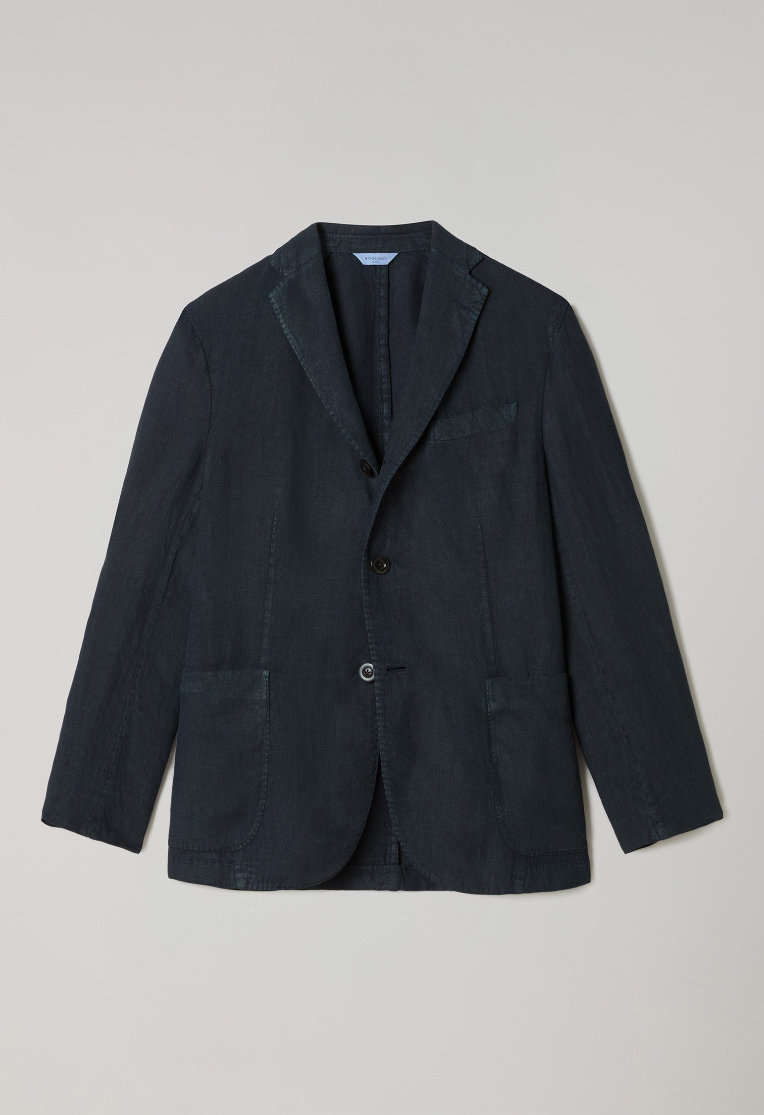 Blue Garment Dyed Linen K-Jacket
