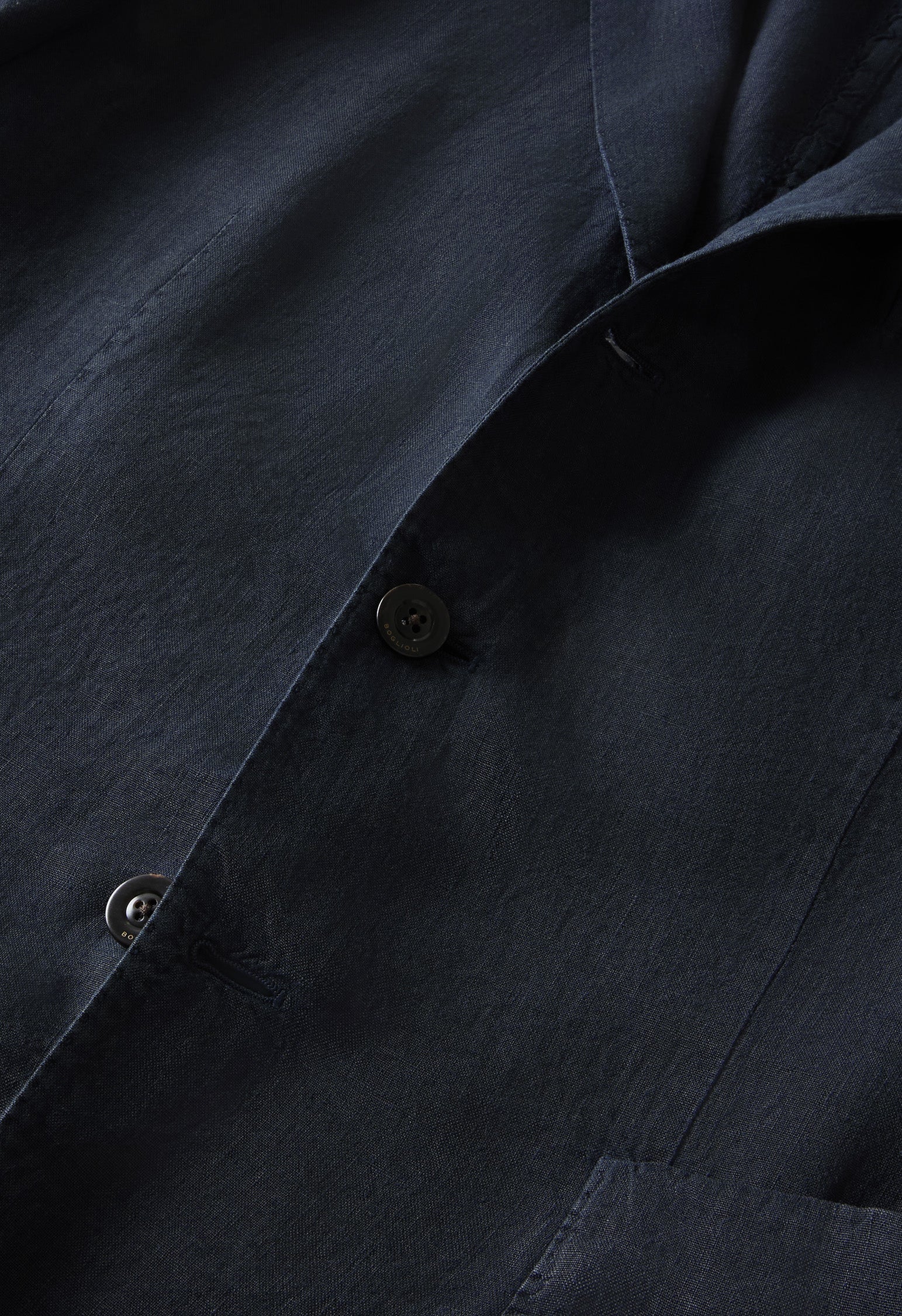 Blue Garment Dyed Linen K-Jacket