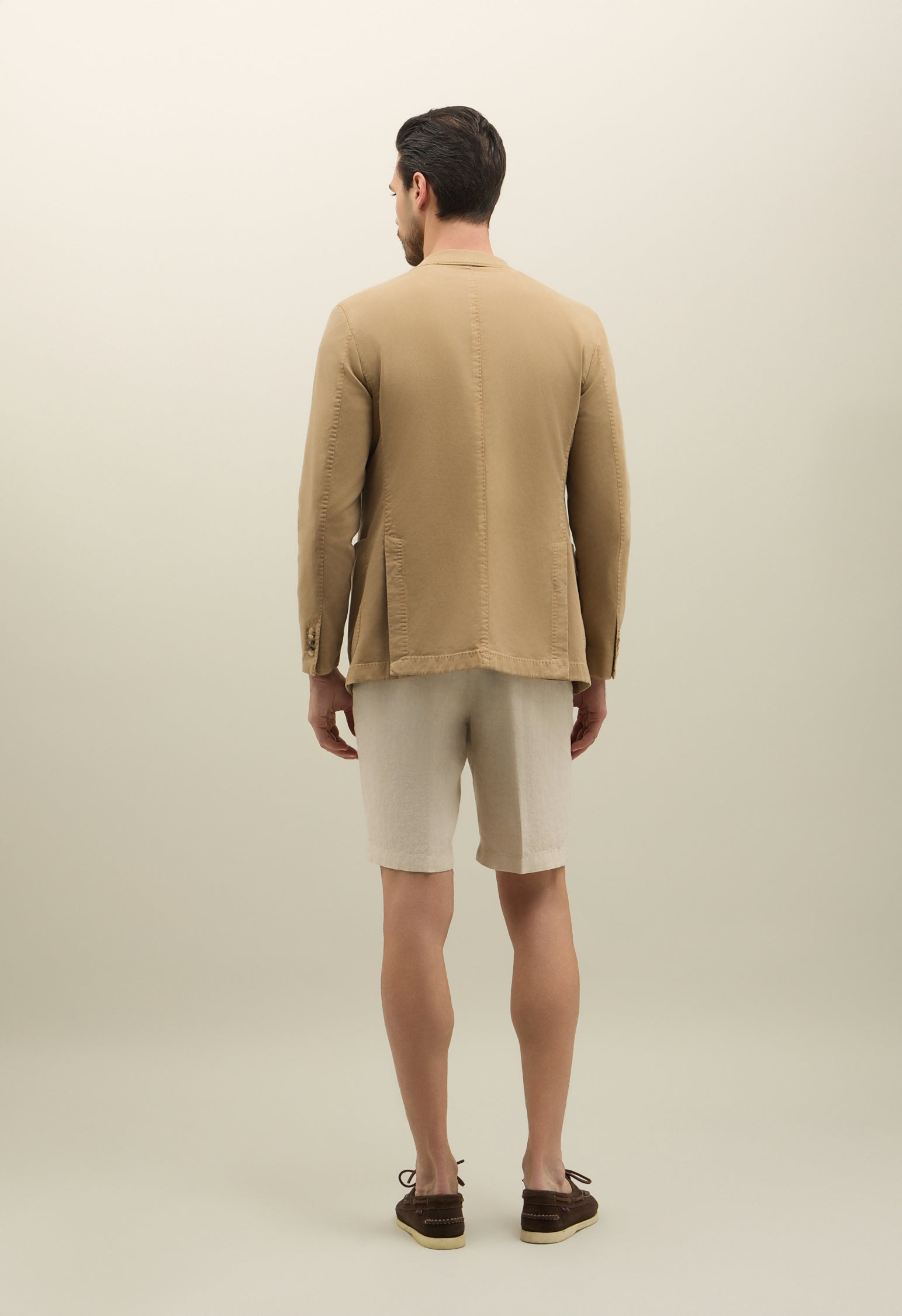 K-Jacket in cotone e tencel tinto in capo marrone chiaro